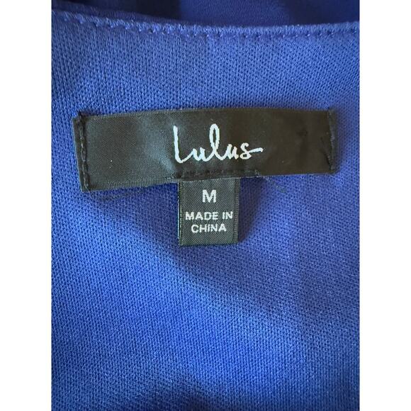 Lulus Rise to the Occasion Royal Blue Wrap Dress Midi Size M - Picture 7 of 9